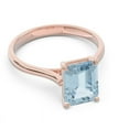thumbnail image 3 of 2.50 Carat Emerald Cut Aquamarine Gemstone Beautiful Solitaire Wedding Ring for Women 14K Rose Gold Size 4.5 by Diamond-Capitals, 3 of 8