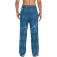 thumbnail image 7 of Men's Pajama Pants with Pockets Sleepwear Lounge Pants Stretch Casual Dinosaur Blue Dot, 7 of 7
