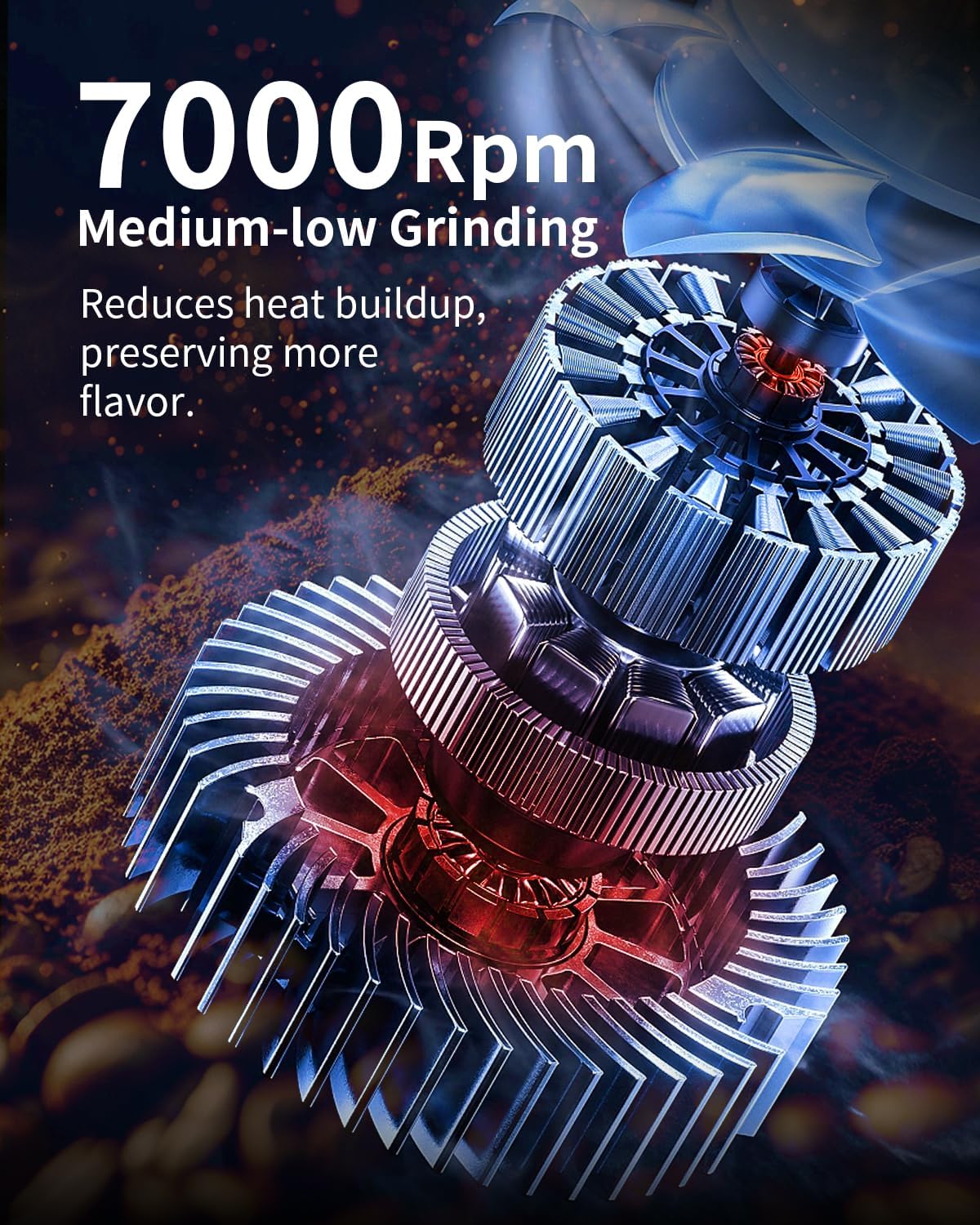 Electric Burr Coffee Grinder with 40 Settings, 50s Timer, Low-Speed for Rich Flavor