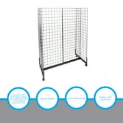 SSWBasics Black Grid Gondola Unit - Includes Base and Casters - Grid Unit 48L x 66H x