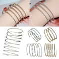thumbnail image 2 of HOOUN 1 Pcs Costume Accessory Spiral Armband Rhinestone Swirl Bracelets Armlet +-silver 3 rows, 2 of 9