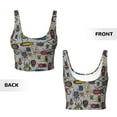 thumbnail image 6 of Rateoe Bright Insects Print Womens' Sports Bras Scoop Neck Sports Vest- Padded U Back Seamless High Impact Support, 6 of 7