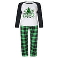 thumbnail image 4 of Family Matching Christmas Pajamas Set   Tree Letter Print  Neck Long Sleeve Tops Plaid Long Pants for Parents Kids, 4 of 7
