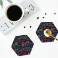 thumbnail image 3 of Bingfone Vintage Graffiti Art Leather Drinks Coasters with Set of 6,Suitable for Home Kitchen,Coffee Cup Coasters Home Gift, 3 of 7