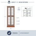 thumbnail image 5 of BELLEZE Lighted Accent Corner Display Curio Cabinet with Tempered Glass Doors and Shelves, Classic Wood Cabinet with Bulb, Corner Curio Storage Rack for Living Room, Bedroom and Kitchen - Woody (Oak), 5 of 7