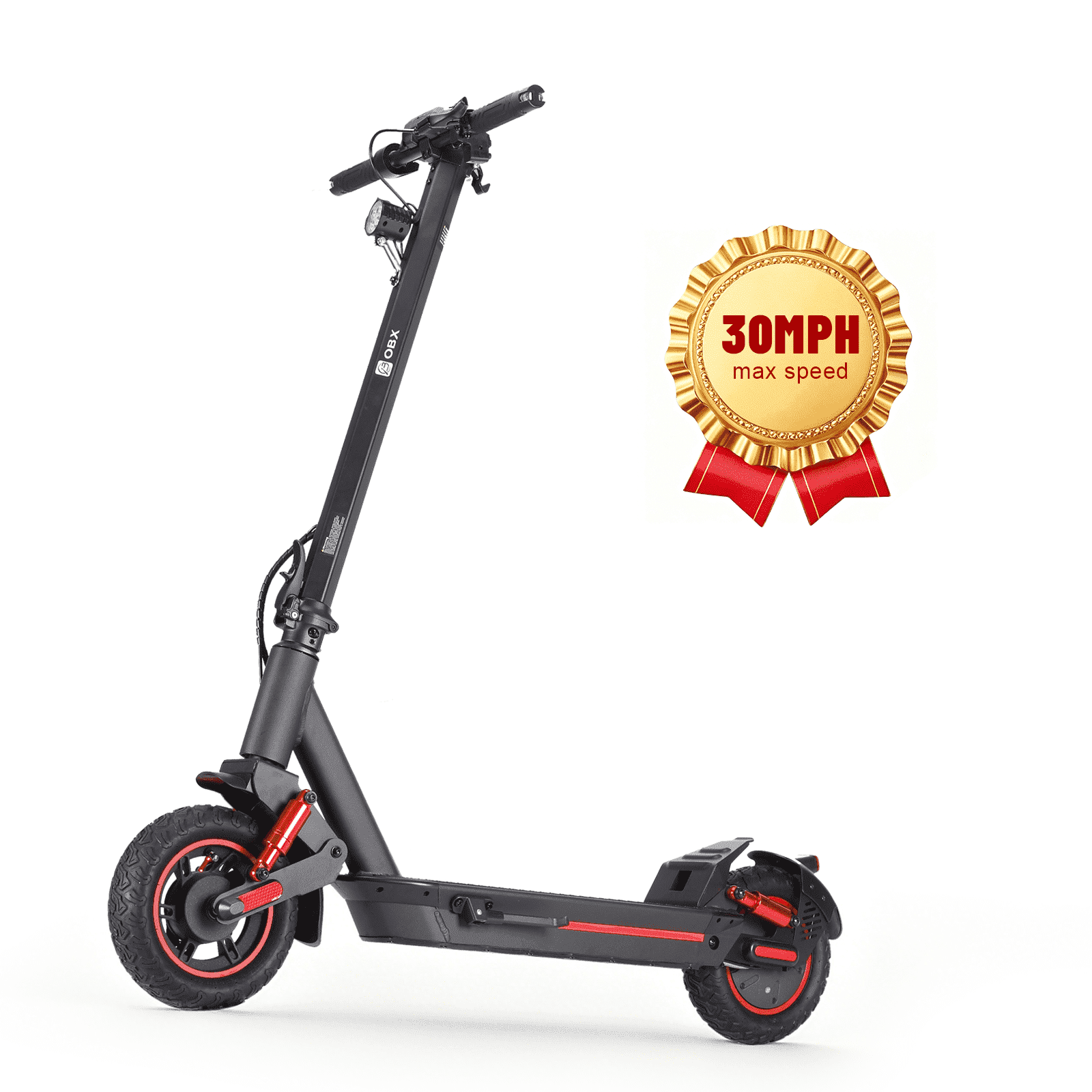 OBX Electric Scooter for Adults,Peak 1200W 30MPH Fast E-Scooter,35 Miles Range,10''Off-Road All Terrain Tires & Dual Suspension Heavy Duty Foldable Scooter,UL Certified