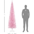 thumbnail image 2 of Favory 7' Pink Artificial Pencil Christmas Tree - Slim Design, 499 Realistic Branch Tips & Sturdy Plastic Stand, Perfect for Space-Saving Home, Apartment, Holiday Party Decor, Ideal for Christmas, 2 of 10