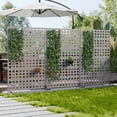 thumbnail image 3 of MAYEERTY Outdoor Metal Privacy Screen 6ft × 4ft Gray, 6-Panel Lattice Pattern, Rust-Resistant for Garden, 3 of 6