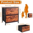 thumbnail image 3 of Night Stand, Small Dresser with 2 Drawers & Wooden Top, Nightstand with Fabric Bins, Bedside Table End Table for Bedroom, Closet, Entryway, College Dorm, Rustic Brown, 3 of 8