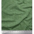 thumbnail image 1 of Soimoi Green Georgette Viscose Fabric Maze Cube Geometric Print Fabric by the Yard 42 Inch Wide, 1 of 3