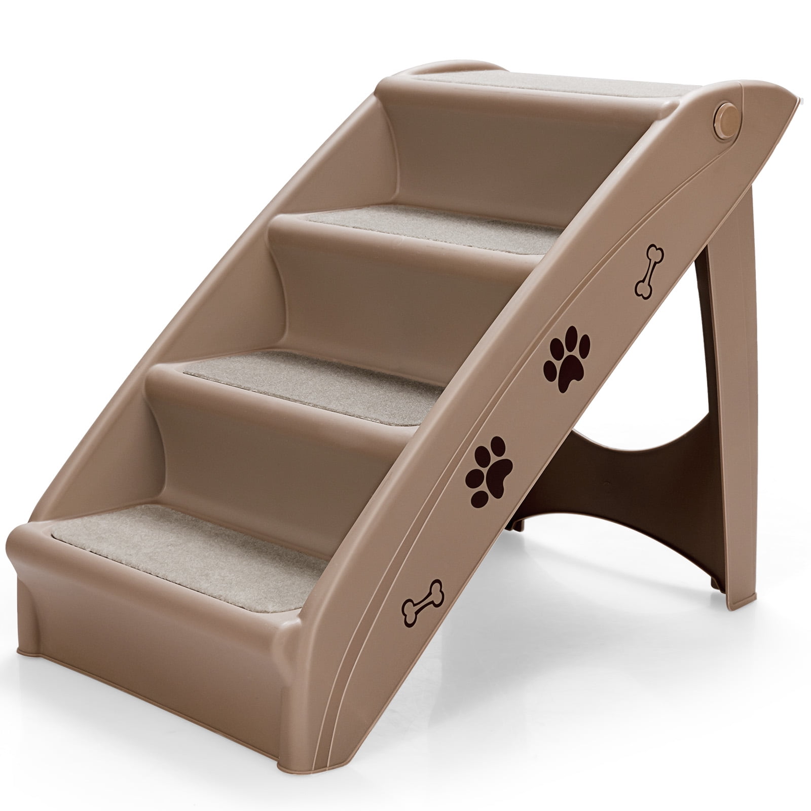 SOAR H-Pet/Cat/Dog Stairs Pet Stairs 5 Step Cat/Dog Stairs/Stairs Machine Washable Non-slip Bottom Size: 38 × 65 × 50cm Color : Brown