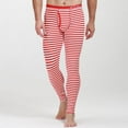 thumbnail image 2 of Mens Pajama Pants Pj Pants Low Patchwork Leggings Thermal Breathe Striped Long Underwear Pajama Bottoms Sleep Pants Red XL, 2 of 4