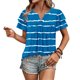 thumbnail image 4 of Camisas de Cuello de Tripulación de Manga Corta para las Mujeres Plisado Mangas de Ruffle, Cuello Redondo Casual Primavera Y Blusa de Verano, 4 of 7