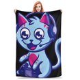 thumbnail image 1 of Manta con diseño de hombre gato y salsa, para decoración de habitación, manta de franela para cama y sofá, 40 x 30 pulgadas, 1 of 4