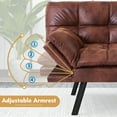 thumbnail image 2 of Atilioo Sofa, with Armrests And Metal Legs, Convertible Futon Sofa Bed, Brown, 2 of 9