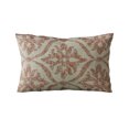thumbnail image 5 of Plutus Brands Beige, Red Plutus Flowers Jacquard Luxury Throw Pillow 26 in x 26in, Double Sided 26" x 26", 5 of 9