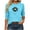 Sky Blue, variant on Floral Tshirts for Women 3/4 Sleeve Casual Tunic Shirts Crew Neck Loose Summer Fall Going Out Outfits Army Green, XL