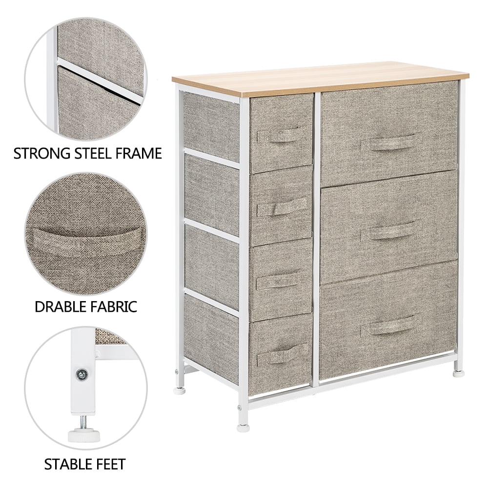 Lowestbest 4 Tier Dresser Organizer, 7 Cube Fabric Dresser Tower For Bedroom/Hallway/Entryway/Closets Lowestbest 4 Tier Dresser Organizer, 7 Cube Fabric Dresser Tower For Bedroom/Hallway/Entryway/Closets