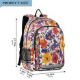 thumbnail image 2 of FORMRS Unisex School Backpack 17" Student Travel Bag with Laptop Compartment, Colorful Flowers Pattern, 2 of 7