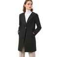 thumbnail image 2 of Abrigo Allegra K Largo Invierno Negocios Minimalista Sin Cuello Negro L, 2 of 6