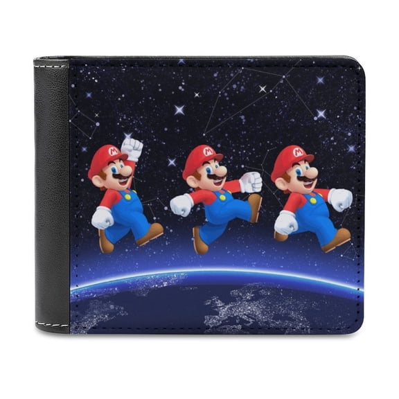Run Super Mario PU Leather Wallet With Card Slots Bifold Wallet Money Organizers Holder Gift For Men And Women