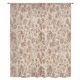 thumbnail image 2 of Brown Flowers Sheer Curtains 54 Inches Long, Vintage Farmhouse Floral Leaves Vines Light Filering Curtains, Breathable Simi Curtain Privacy Drapes for Kitchen Bathroom Small Window Treatment, 2 of 9