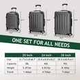 thumbnail image 6 of Zimtown Hardside Lightweight Spinner Dark Gray 3 Piece Luggage Set with TSA Lock, 6 of 11