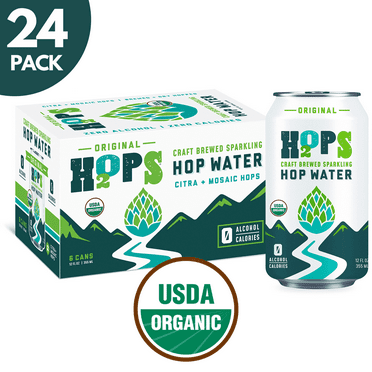 Original Organic Hop Water 24 pack 12oz cans (Zero Alcohol - Zero Calorie - Gluten Free) NA Beer