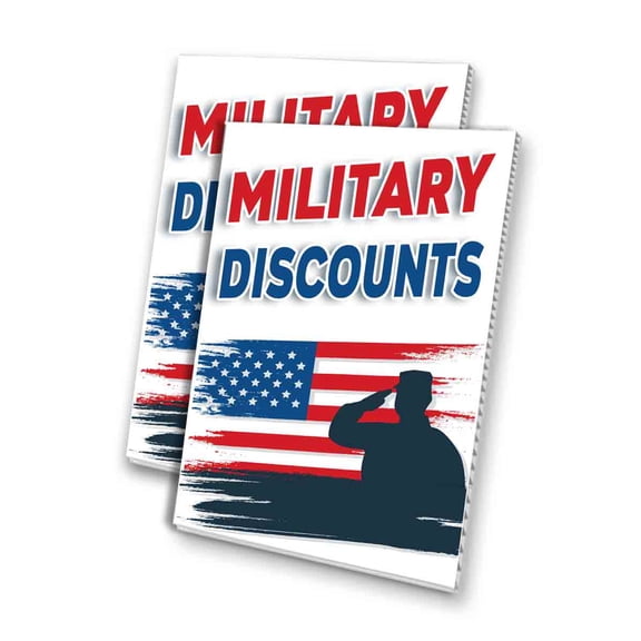 Military Discounts (24" X 36") 4mm Corrugated Plastic Panel, Graphics Applied To 1 Side (Pk of 2)