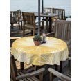 thumbnail image 2 of Outdoor Tablecloth with Umbrella Hole for Patio/Picnic/Party/Camping, Yellow Palm Leaves Coastal Waterproof Table Cloth Round Cover Washable, Summer Tropical Botanical Boho (Dia 60"), 2 of 9