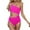 Hot Pink, variant on Womens Color Block Cutout Swimsuits Beach One Shoulder Bathing Suit Fashion One Piece Swimwear for Women Light Pink, XXL