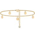 thumbnail image 1 of Pulsera de tobillo para mujer I Cadena de tobillo de acero inoxidable I Joyería de moda en oro de 18 quilates, plata u oro rosa, 1 of 5