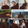 thumbnail image 5 of Solid Brown Cooling Blanket,Lightweight Breathable Summer Throw Blanket with Double Sided Cold Effect,Vintage Minimalism Abstract Denim Pattern Picnic Blankets Bed Sheet for Hot Sleepers 30"x40", 5 of 8
