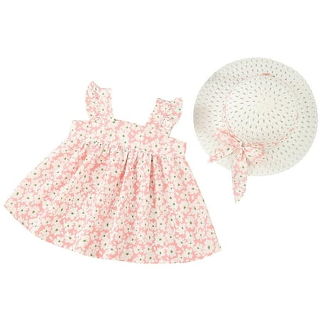 

Toddlers Girls Baby Fly Sleeve Sundress Dress Floral Printed Princess Dress Clothes Child Sundress Streetwear Kids Dailywear Outwear