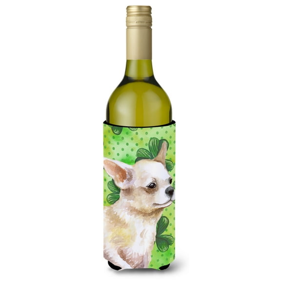 Carolines Treasures BB9871LITERK Chihuahua Leg up St Patricks Wine Bottle Beverge Insulator Hugger  Wine Bottle