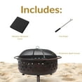 thumbnail image 5 of Sunnydaze Outdoor Camping or Backyard Crossweave Cut Out Fire Pit with Spark Screen, Log Poker, and Metal Wood Grate - 36" - Bronze, 5 of 18