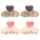 thumbnail image 1 of 4 pinzas para el pelo con forma de corazón, pinzas grandes para peinar el cabello, pinzas para mujeres y adolescentes., 1 of 6
