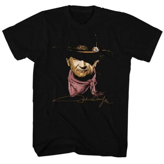 John Wayne Black Adult T-Shirt