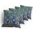 thumbnail image 5 of Ambesonne Oriental Throw Pillow Cover 4 Pack, Hippie Tribals, 24", Blue Mustard, 5 of 7