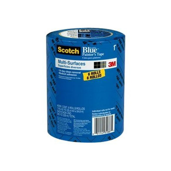 ScotchBlue 2090 Original Multi-Surface - Ruban de Masquage - 0,94 Po x 180 Pi - Noyau de 3 Po - Bleu (Lot de 24)