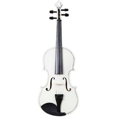 4/4 Acoustic Violin Set, Handmade Student Acoustic Violin Beginner Pack ith Carrying Case,Bow and Rosin (White)