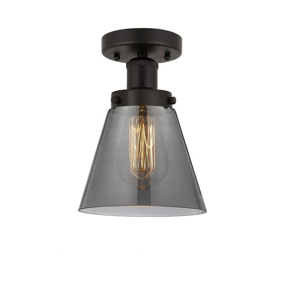 Innovations Lighting - Cone - 1 Light Semi-Flush Mount In Industrial Style-8.25