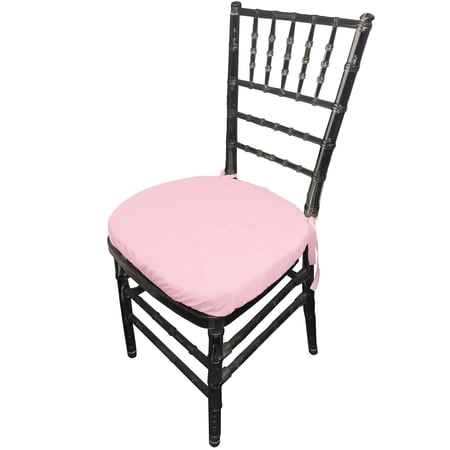 LA Linen Pack-4 Polyester Poplin Chiavari Chair Cushion Cover Pink Light