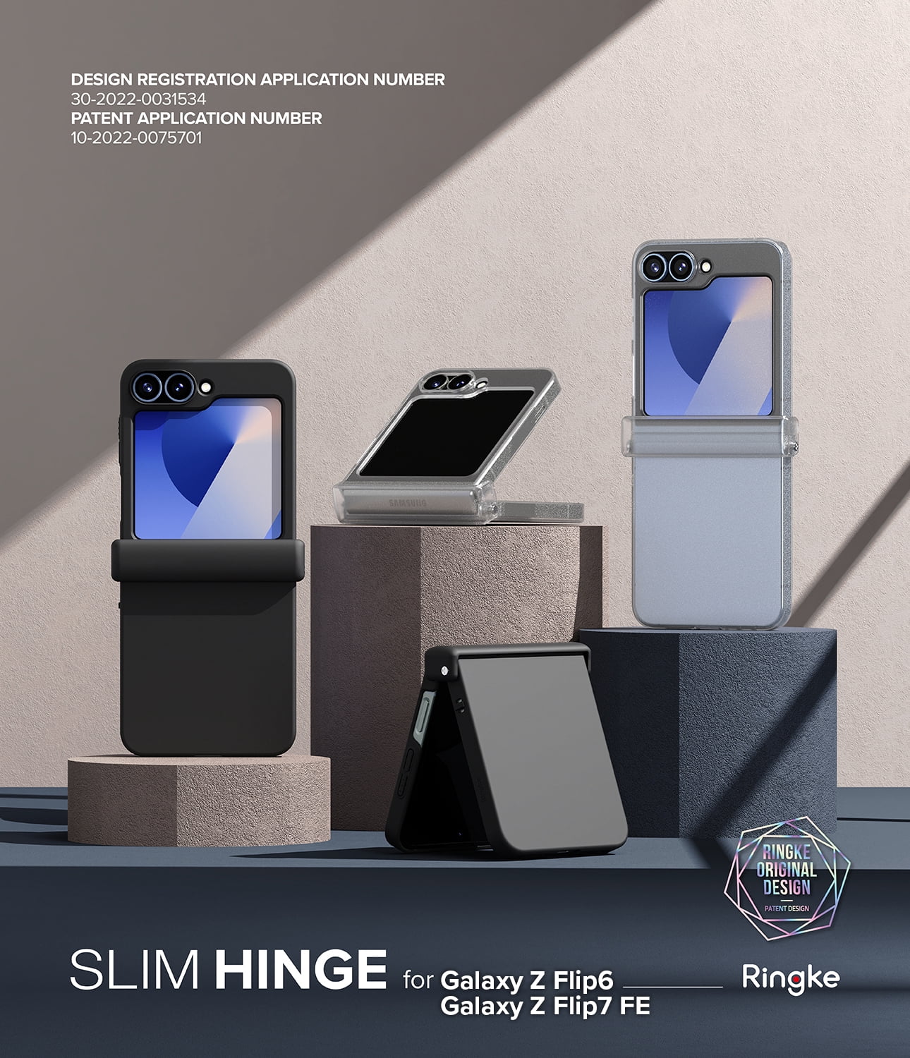 Ringke Galaxy Z Flip 6 / 7 FE [Slim Hinge] Hinge Protection Thin Anti- Yellowing Phone Case - Matte Clear