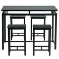 thumbnail image 2 of Tcbosik 5 Piece Dining Table Set, Dining Set For 4, Wooden Table And 4 Stools, Black, 2 of 9