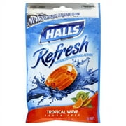 Halls Refresh Sugar Free Drops Tropical Wave 20 Each