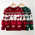 thumbnail image 3 of DuoJiaJ Chandail Festif Imprimé Renne Manches Longues Col Rond pour Garçons Confortable Chaud Chandail de Vacances Fil Doux Tenue Décontractée 5-6 Ans, 3 of 3
