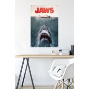 Jaws - One Sheet Wall Poster with Push Pins, 22.375 x 34