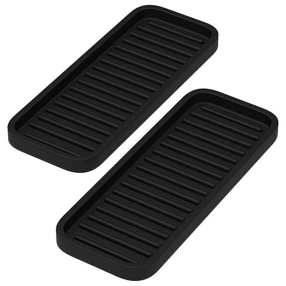 2Pc Kitchen Silicone Sink Holder Soap Dispenser Countertop Tray Bathroom Shower Shampoo Bottle Storage Draining Pad