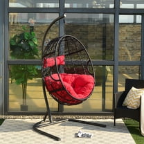 Costway Hammock Chair with Stand Hanging Cushioned Swing Egg Chair for Indoor Red